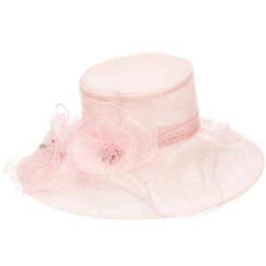 August Hats Big Flower Organza Wide brim Hat